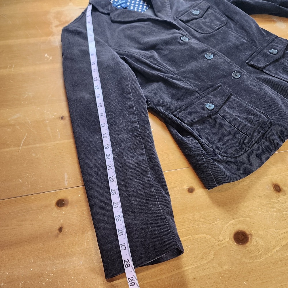Lands' End Corduroy Button Jacket Blazer Womens 14 Tan Brown Fine Wale Pockets - Picture 9 of 12